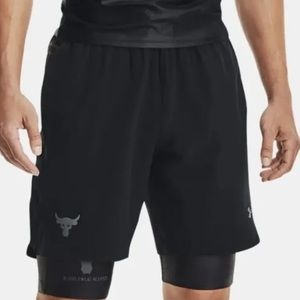 Under Armour  Project Rock Iso-Chill Compression Black Shorts Men's Size Small